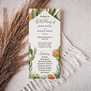 Cactus Floral Desert Wedding Flat Program