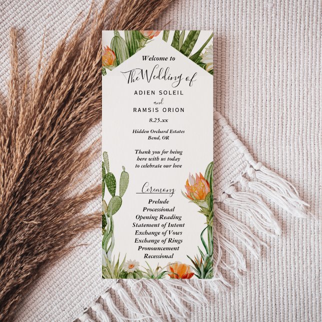 Cactus Floral Desert Wedding Flat Program (Creator Uploaded)