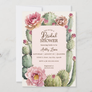 Cactus floral Fiesta bridal boho dream Invitation