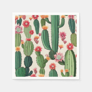 Cactus floral napkin