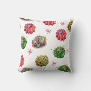 Cactus Floral: Watercolor Background Cushion