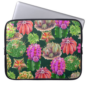 Cactus Floral Watercolor Seamless Pattern Laptop Sleeve