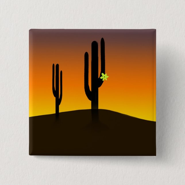 Cactus Flower 15 Cm Square Badge (Front)