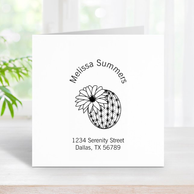 Cactus Flower Address Rubber Stamp (Creator Uploaded)