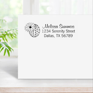 Cactus Flower Address Rubber Stamp