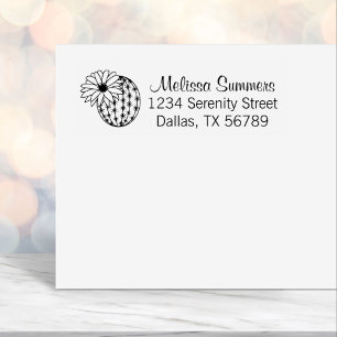 Cactus Flower Address Self-inking Stamp
