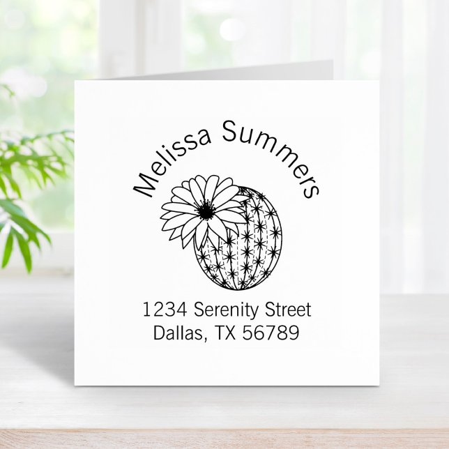 Cactus Flower Arch Address Rubber Stamp (Creator Uploaded)