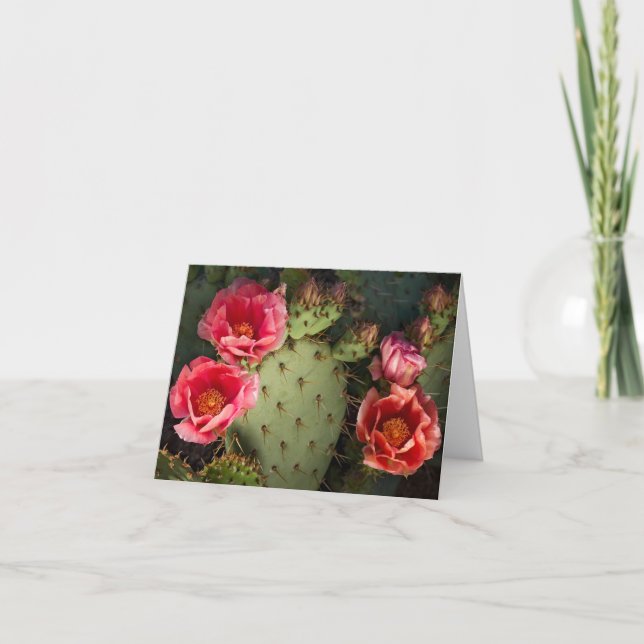 Cactus Flower Custom Greeting and Notes Cards (Front)