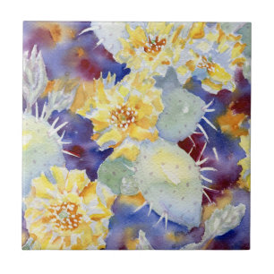 Cactus Flower Decorative Accent Tile