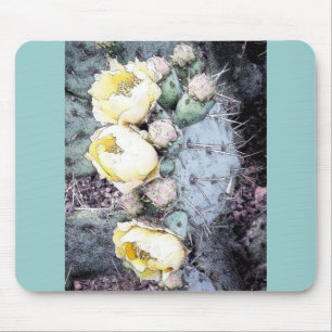 Cactus Flower Digital Ink Mouse Pad