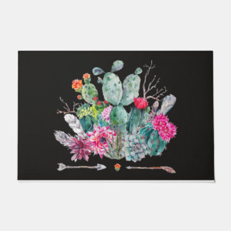 Cactus Flower Doormat , Plants Welcome Mat