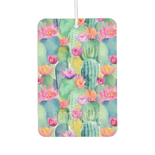 Cactus Flower LOCATION Watercolor Art Desert Car Air Freshener
