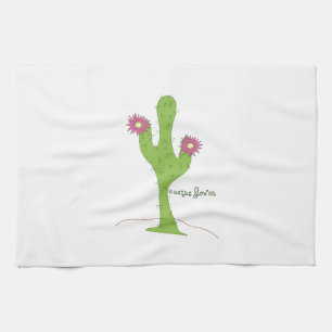 Cactus Flower Tea Towel