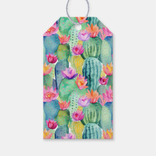 Cactus Flower Watercolor Art Desert Southwest Gift Tags