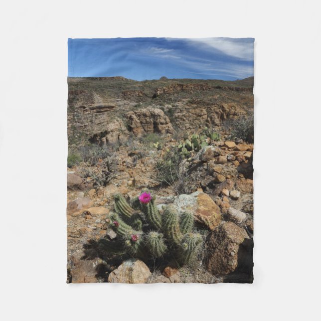 Cactus Flowering Fleece Blanket (Front)