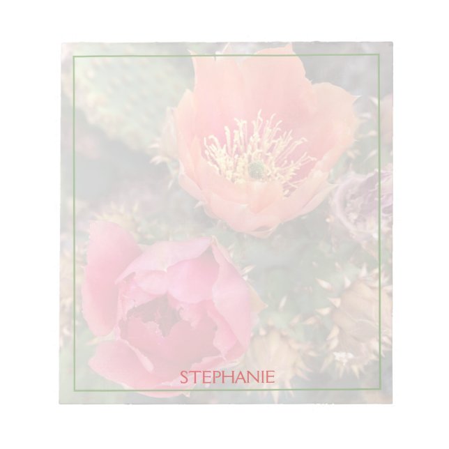 Cactus Flowers | Desert Botanical | Personalized Notepad (Front)