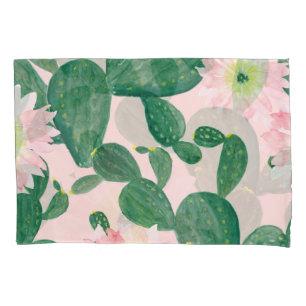 Cactus Flowers: Watercolor Painting Pillowcase