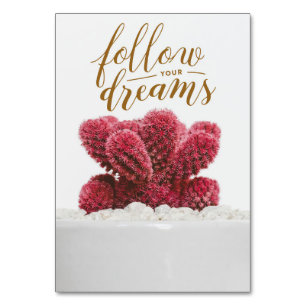 Cactus Follow Your Dreams Table Number