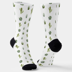 Cactus Fun Pattern Southwest Desert Socks