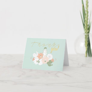 Cactus Fun Whimsical Floral Motifs Thank You Card