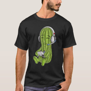 Cactus Gaming Video Games For Men Boys Kids Gamer T-Shirt