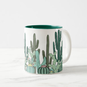 Cactus Garden Art Two-Tone Coffee Mug