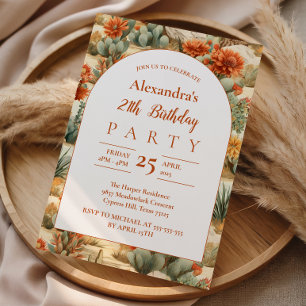 Cactus Garden Birthday Party Invitation