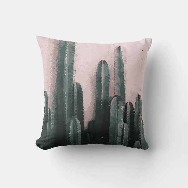 Cactus Garden Cushion | Throw Pillow (Front)