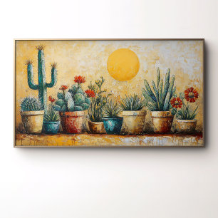 Cactus Garden In Pots Poster