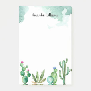 Cactus Garden Personalised Monogram Post-it Notes
