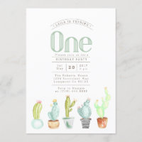 Cactus Garden | Watercolor First Birthday Invite