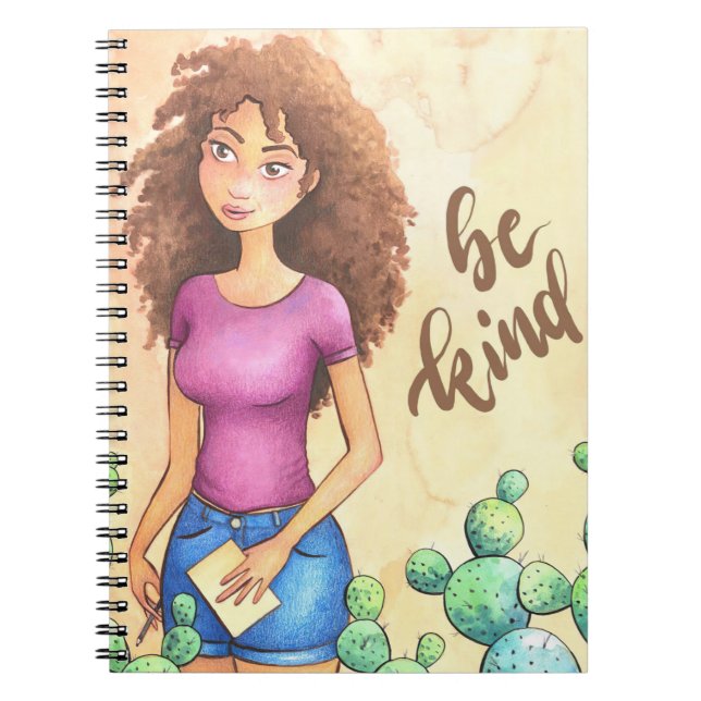 Cactus Girl Be Kind Notebook (Front)