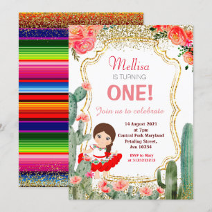 Cactus Girl Mexican Fiesta Birthday Party Invitation