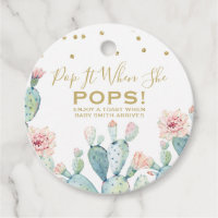 Cactus Gold Calligraphy Baby Shower Pop It Favour 