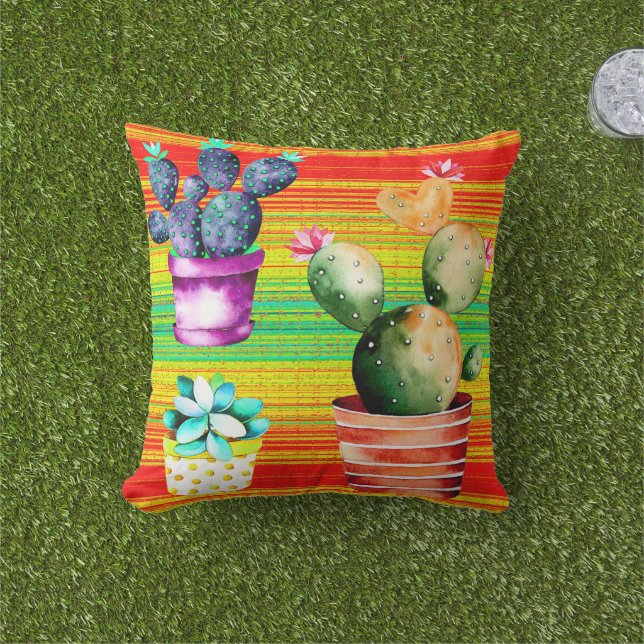 Cactus Graphic Design Cushion (Grass)