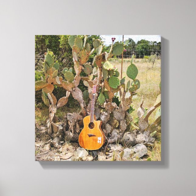 Cactus Guitar Canvas Print (Front)