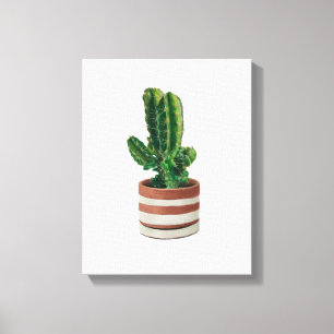 Cactus Hand-drawn Pencil Crayon Art Canvas Print