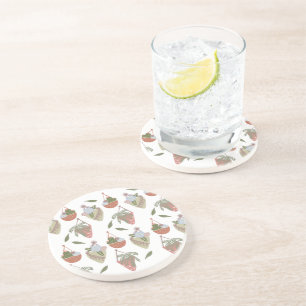Cactus Hanging Baskets Botanical Floral Coaster