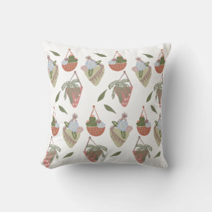 Cactus Hanging Baskets Botanical Floral Cushion