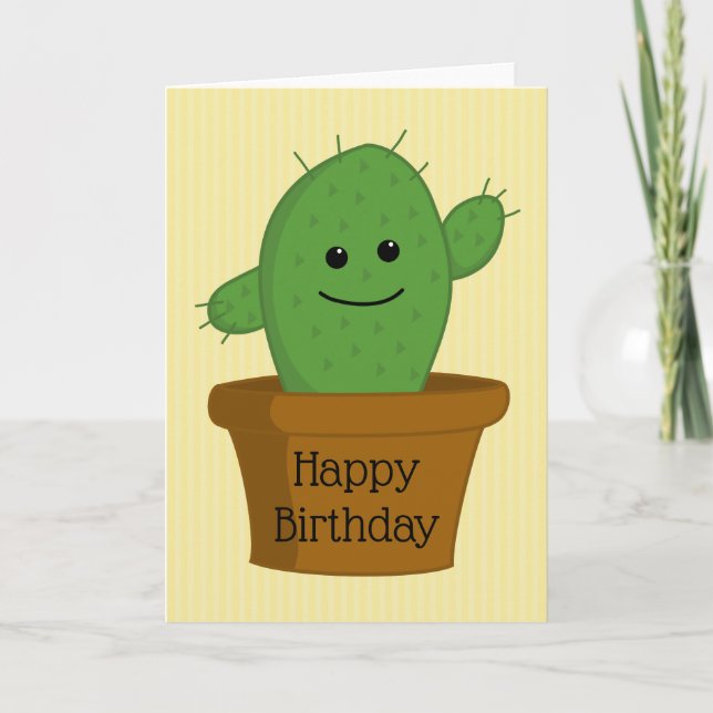 Cactus Happy Birthday Card (Front)