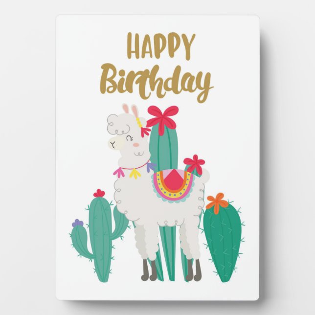 Cactus Happy Birthday Plaque (Front)