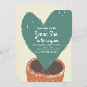 Cactus Heart Plant Fiesta Birthday