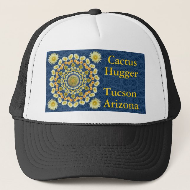 Cactus Hugger Hat with Barrel Cactus Mandala 1 (Front)