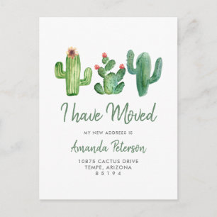 Cactus I Have Moved Moving Announcement Postcard
