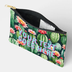 cactus illustration your text here custom accessory pouch