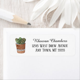 Cactus In A Pot Label Return Address Label