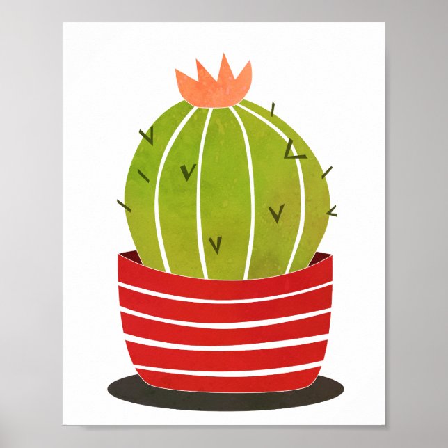 Cactus in a pot minimal art  poster (Front)