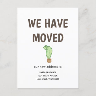 Cactus in a Pot We have Moved Announcement Postcard