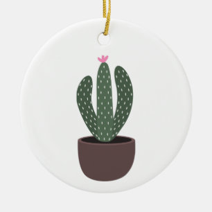 Cactus in pot ceramic ornament