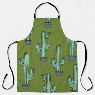 Cactus in Pot Illustration Apron
